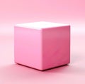 Illustration of 3d pink cube with pink background