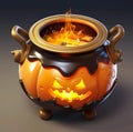 Illustration 3d of pumpkin pot Royalty Free Stock Photo