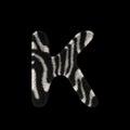 3D Rendering Creative Illustration Zebra Print Furry Letter K