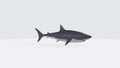 Illustration of a 3D rendering of a great white shark on a white background Royalty Free Stock Photo