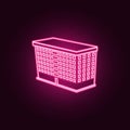 illustration of 3d school building icon. Elements of 3d building in neon style icons. Simple icon for websites, web design, mobile Royalty Free Stock Photo