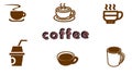 Illustration 3d text coffee and coffee cups