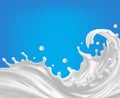 Illustration 3d vector Milk ripple splash background, Liquid beverage pouring down, .Realistic Mesh gradient is used Royalty Free Stock Photo