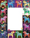 Dala horse colorful frame