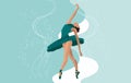 Illustration dancing ballerinas in a dress on an abstract background. Poster, clip art, design for ballet studi Royalty Free Stock Photo