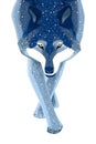 Illustration dark blue wolf