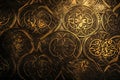 Dark gold wall ornament texture background, abstract, textures Royalty Free Stock Photo