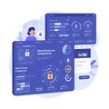 Illustration of data privacy and compliance features within a digital dashboard Royalty Free Stock Photo
