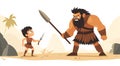 Illustration of David and Goliath. Generative AI. Royalty Free Stock Photo