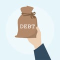 Illustration of debt financial banking economic concept