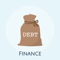 Illustration of debt financial concept