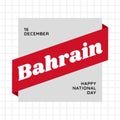 Illustration of 16 december and bahrain happy national day text over grid pattern, copy space