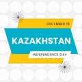 Illustration of december 16 and kazakhstan independence day text with doodles over white circles