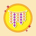 Illustration Of Decorative Hanging Garland Icon In Flat