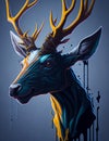 Illustration of a deer head captures the regal and serene essence of the majestic creature