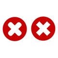 Delete sign. Red circle. X.multiply design modern icon