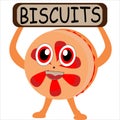 illustration Delicious biscuits with cute animations