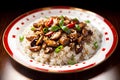 Illustration of delicious chinese food with rice