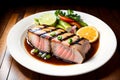 Illustration of delicious grilled tuna steak