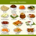 Illustration of delicious traditional food of Andhra Pradesh India