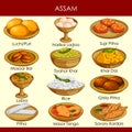 Illustration of delicious traditional food of Assam India Royalty Free Stock Photo