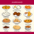 Illustration of delicious traditional food of Jharkhand India