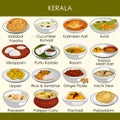 Illustration of delicious traditional food of Kerala India