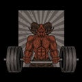 illustration demon bodybuilder gym fitness