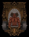 illustration demon bodybuilder gym fitness