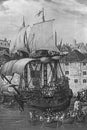 Illustration of the departure of the Mayflower