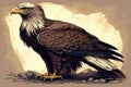 Illustration depicting a bald eagle & x28;lat. haliaeetus leucocephalus& x29; Royalty Free Stock Photo