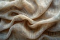 Depicting a beige background, sandcolored fabric texture with visible weave and subtle sheen, ideal for adding depth to desig Royalty Free Stock Photo