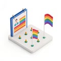 An illustration depicting diversity training materials with rainbow flags representing support for inclusion and anti-bias initiat Royalty Free Stock Photo