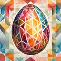 Illustration depicting an easter egg designed in geometric abstract style low poly Royalty Free Stock Photo