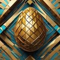 Illustration depicting an Easter gold egg designed in geometric abstract style Royalty Free Stock Photo