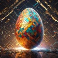 Illustration depicting an Easter gold egg designed in geometric abstract style Royalty Free Stock Photo