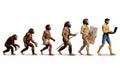 Evolution of humans from primates to modern man with technology Royalty Free Stock Photo