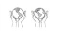 An illustration depicting a hand holding an earth globe, symbolizing concern for the world. Royalty Free Stock Photo