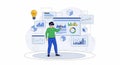 Virtual Reality Data Analysis and Business Intelligence Royalty Free Stock Photo