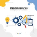 Depicting operationalization showcasing the translation of ideas into Royalty Free Stock Photo