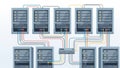 Facilitates communication between servers. The racks are orga Royalty Free Stock Photo
