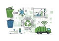Illustration depicting a smart recycling system using AI technology. Royalty Free Stock Photo