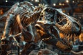 Depicting a t rex skeleton is on display in a museum, high quality, high resolution Royalty Free Stock Photo