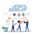 Cloud Collaboration and Document Sharing Royalty Free Stock Photo