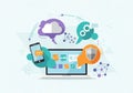 Illustration depicting technology and cloud computing Royalty Free Stock Photo