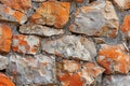 Depicting a texture of the stone with orange painted wall, high quality, high resolution Royalty Free Stock Photo