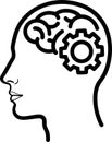 Thinking Machine Brain Processing Mind Cogwheel Icon Illustration Technology Automation Concept Royalty Free Stock Photo