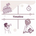 illustrative timeline with historical and future concepts Royalty Free Stock Photo