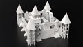 abstract castle in 3d escher style optical art