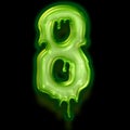 number 8 of abstract alphabet with horror slime effect
